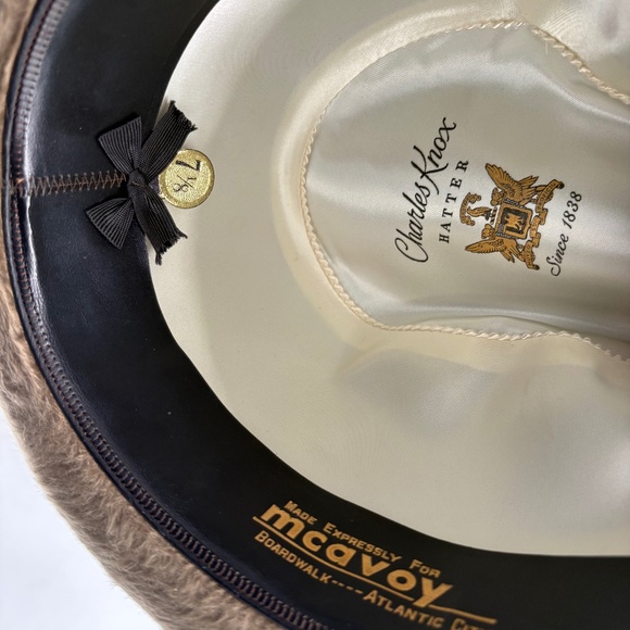 Vintage Charles Knox The Imperial Stetson Monarch Hazel Fedora hat size 7 1/8 - Picture 7 of 13